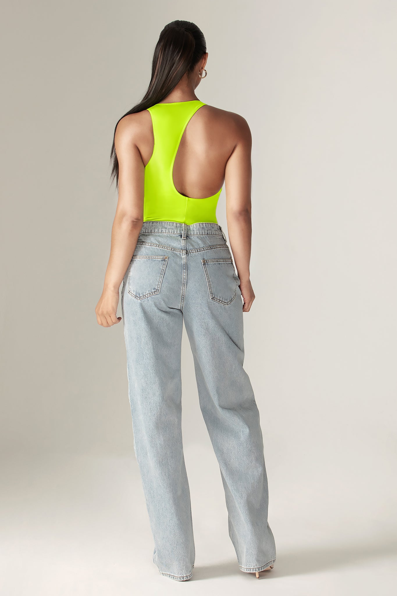 Storm Backless Cutout Bodysuit (Fluorescent Green)